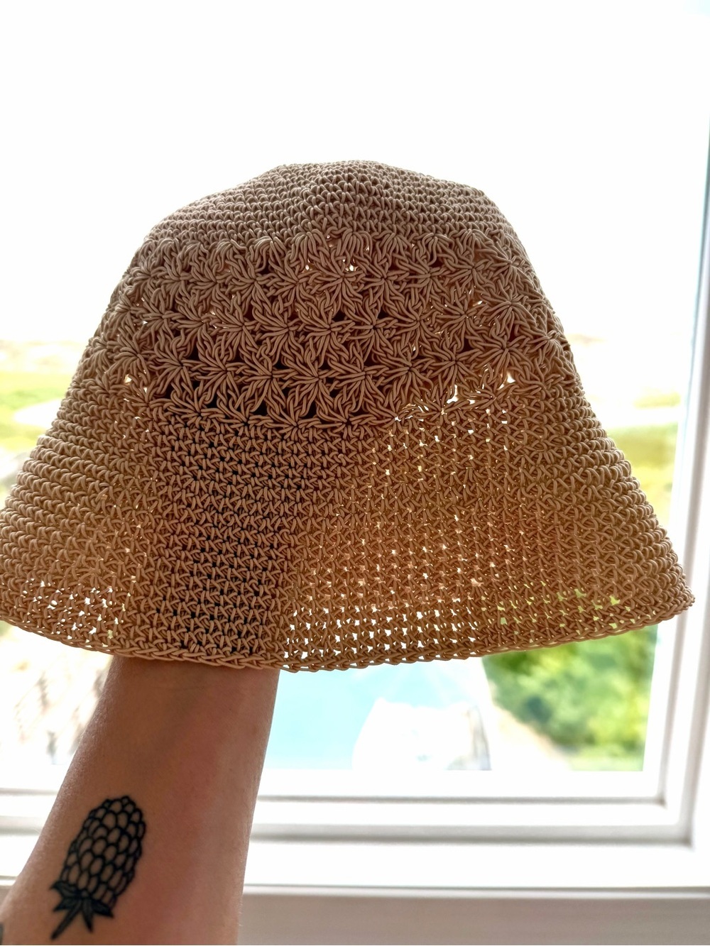 Vintage Handmade Tornabuoni Crochet Coastal Grandma Beach Hat – Made in Italy